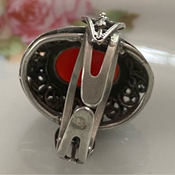 VTG Victorian Style Sterling and Carnelian Ring (Final Price) - Picture 6 of 9